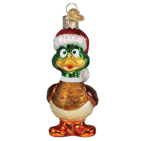 Silly Santa Duck Ornament, 3.75"