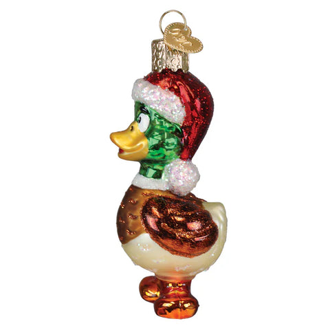 Silly Santa Duck Ornament, 3.75"
