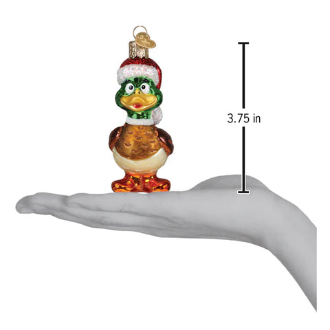 Silly Santa Duck Ornament, 3.75"