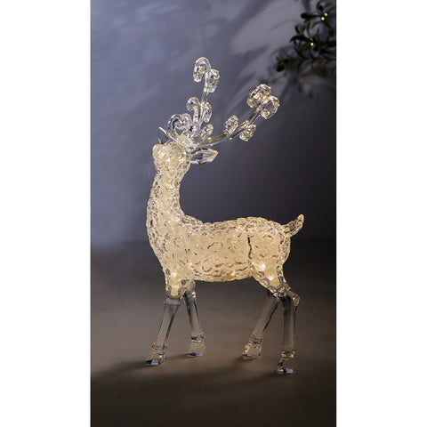 Medium Ice Cube Deer W/String LED, 27"