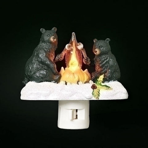 Black Bear Campfire Night Light, 4.5"