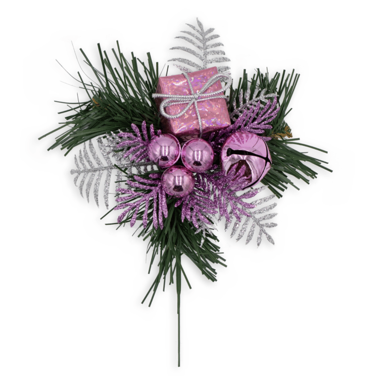 Pink Glittered Gift-Box Pick