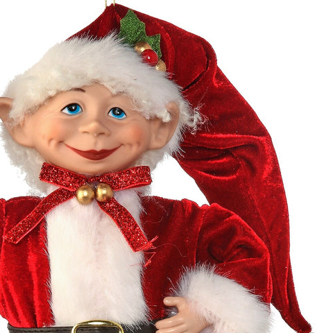 Fabric Traditional Bendable Elf Ornament, 17"