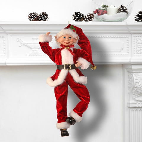 Fabric Traditional Bendable Elf Ornament, 17"