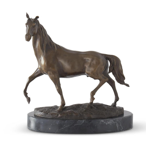 10.5" Bronze Horse Sculpture on Marble Base