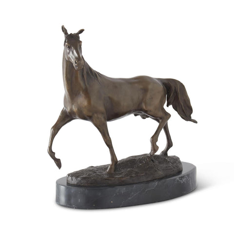 10.5" Bronze Horse Sculpture on Marble Base