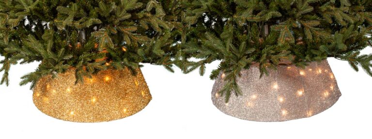 Gold or Silver Lit Glittered Tree Collar