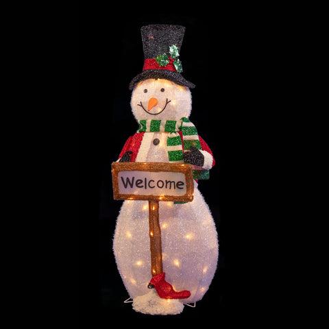 40″ Lighted "Welcome" Snowman