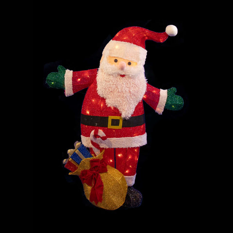 40″ Lighted Santa w/ Giftsack