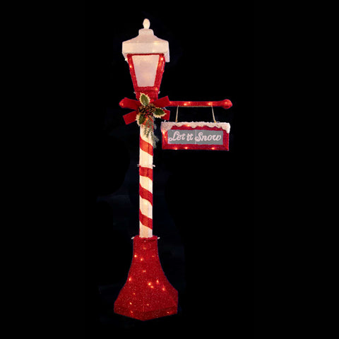 61″ Lighted Lamp Post