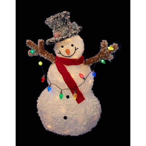 Lighted Snowman W/ Multi String Lights, 36"