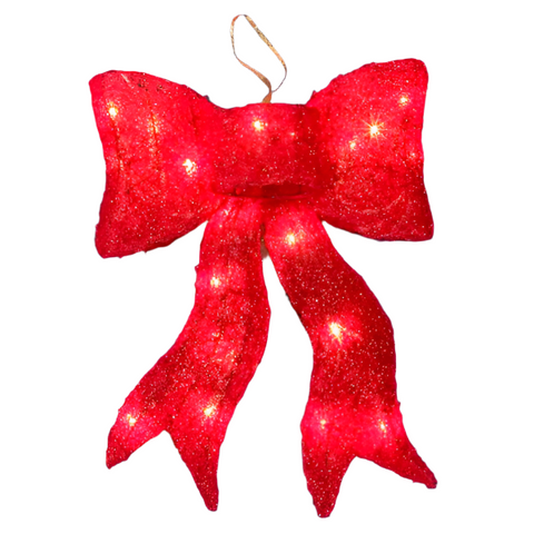 12″ x 19″ Lighted Red Bow