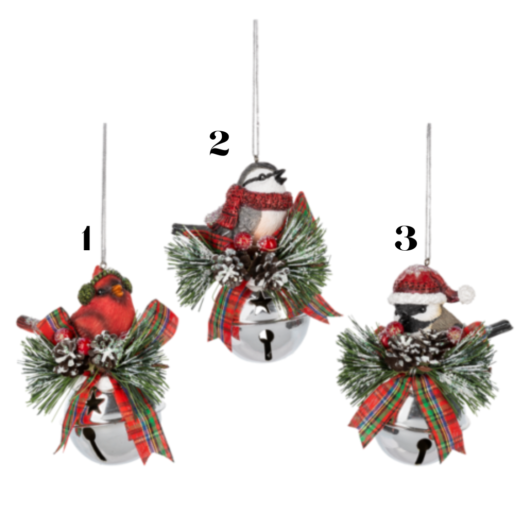 4"H Festive Feathered Friends Ornament