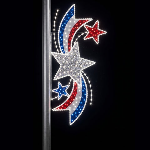 Patriotic Star Pole Mount, 86" H X 45"W