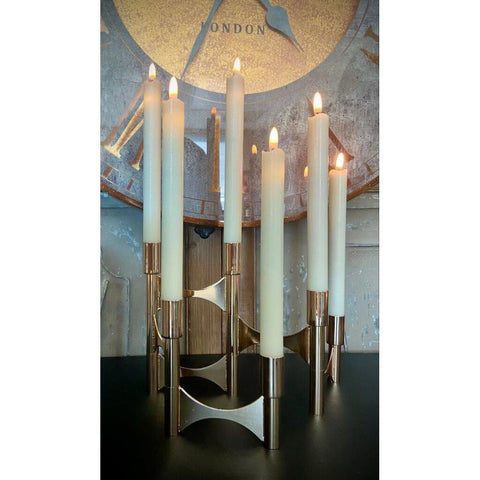 Modern Metallic Taper Holder, 20.5 x 8" (Gold)