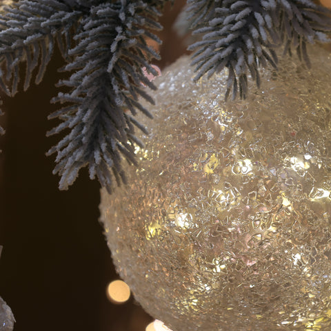 Icy Crystal Ball, 80mm, set of 12, Silver