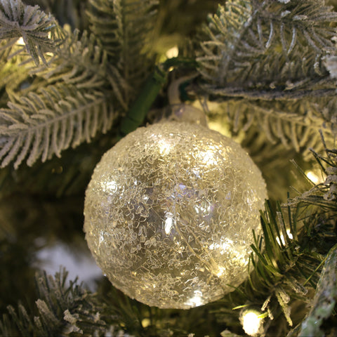 Icy Crystal Ball, 80mm, set of 12, Silver