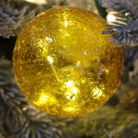 Icy Crystal Ball, 80mm, set of 12, Gold