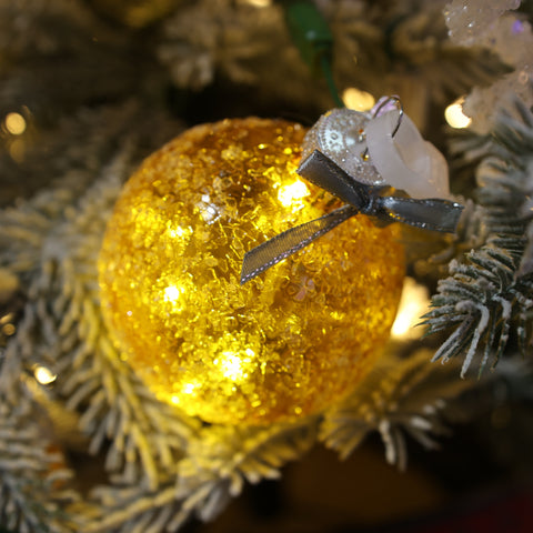 Icy Crystal Ball, 80mm, set of 12, Gold