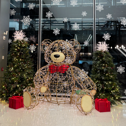 Large Teddy Bear Figure, LED Lit w/Fiberglass, 94"
