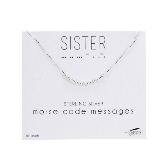 18 Inch Morse Code Necklace "Sister"