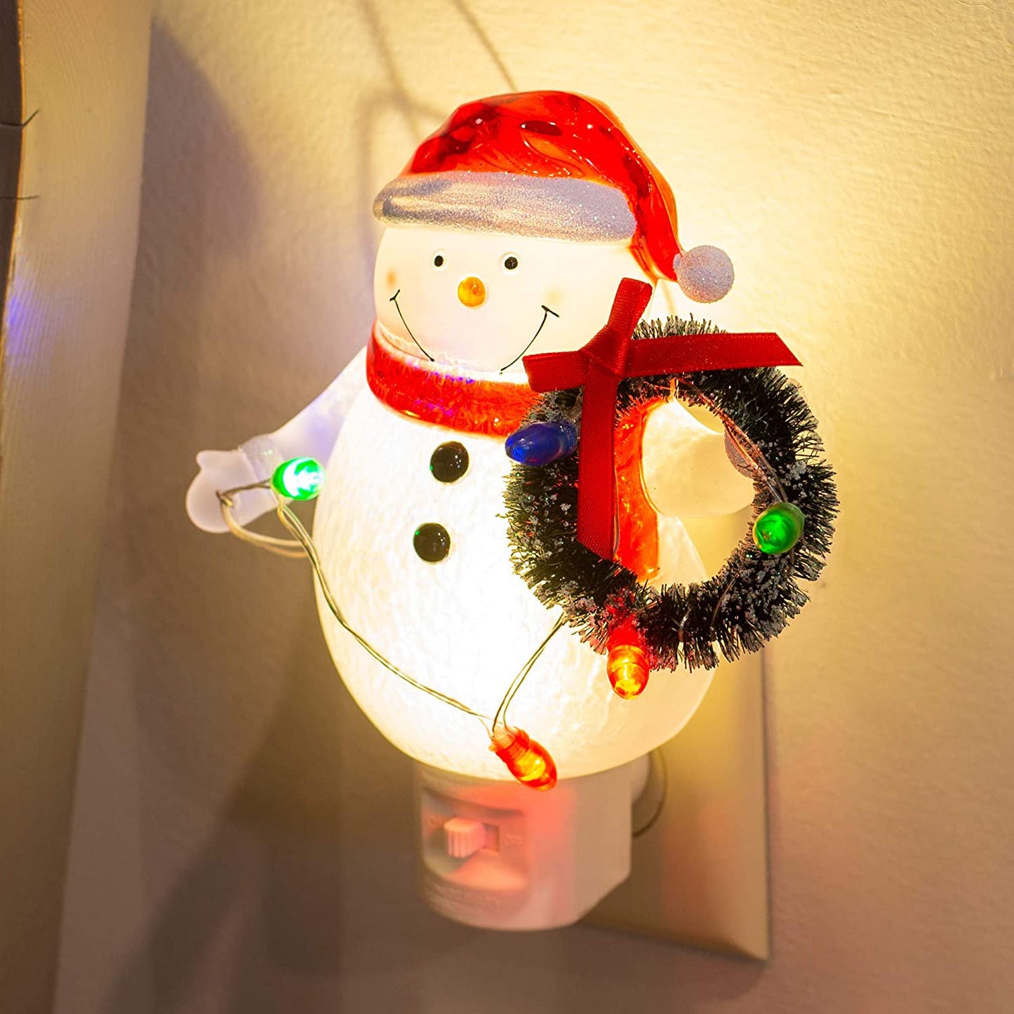 6.5" Snowman w/Wreath Night Light