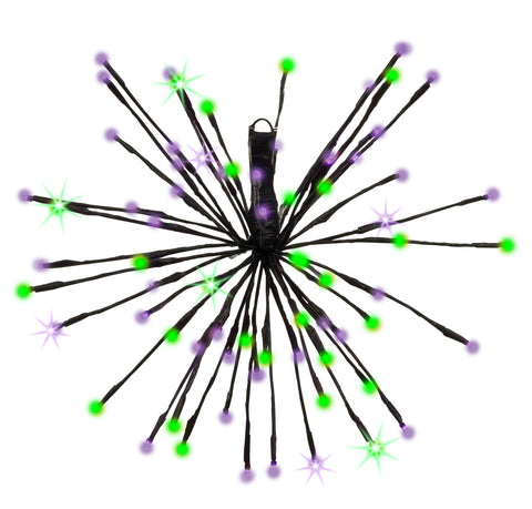 Green/Purple StarBurst (Double Twinkle), 80 Lights, 16"