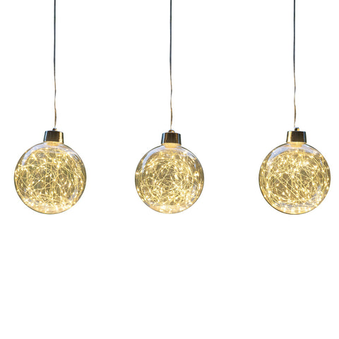 Warm White Hanging Globes, 6" (Set of 3)