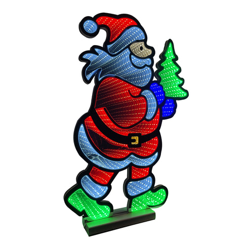 Infinity Standing Running Santa With Wooden Base (24")