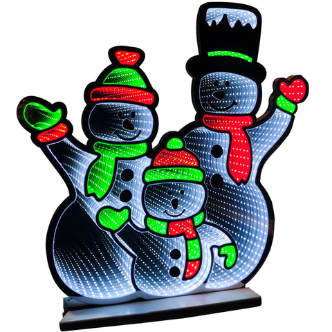 Infinity Standing Snowmen With Wooden Base (26")