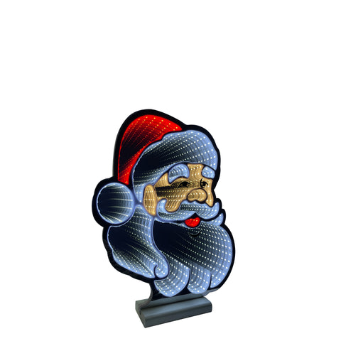 Infinity Christmas Santa Face With Wooden Base (12")