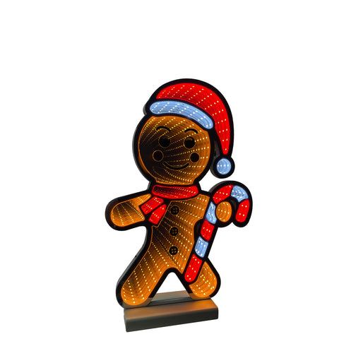 Infinity Christmas Gingerbread Man With Wooden Base (15")