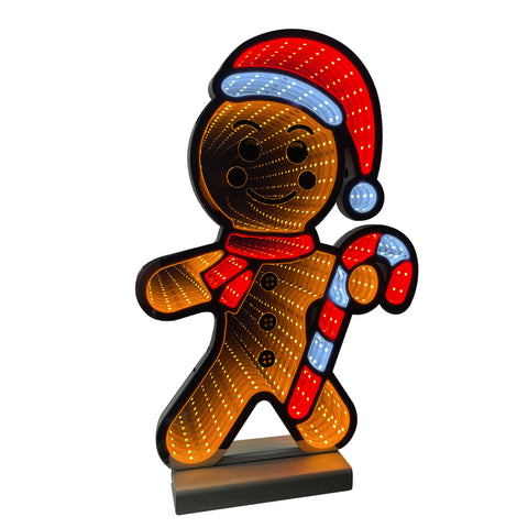 Infinity Christmas Gingerbread Man With Wooden Base (24")