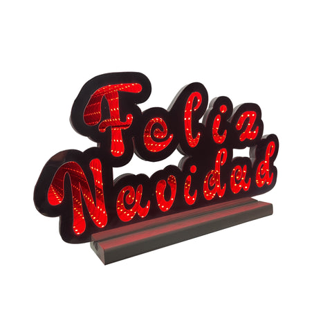 Infinity Feliz Navidad Letters With Wooden Base (17")