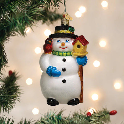 Snowman with Cardinal Ornament