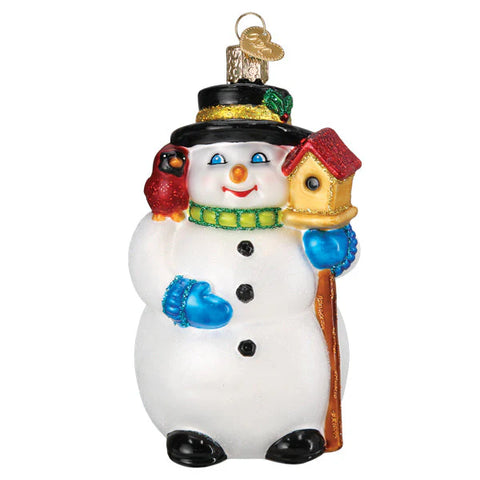 Snowman with Cardinal Ornament