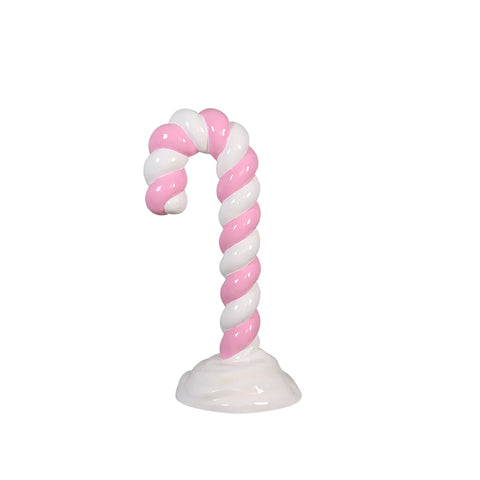 Large Fiberglass Candy Cane in Snow Statue, 47" (4 styles - sold individually)