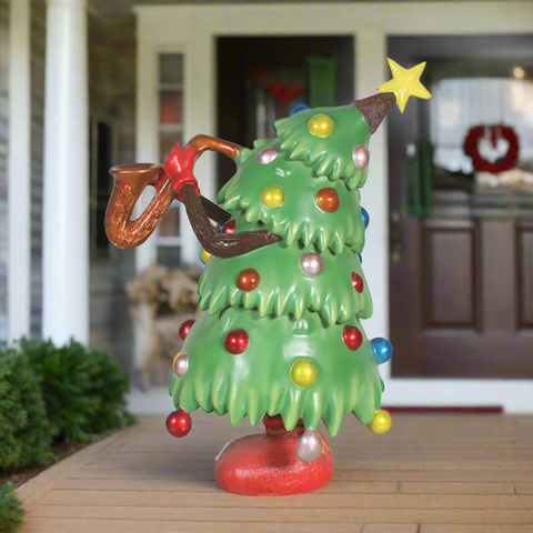 Large Fiberglass Mr. Green Sax Figure, 45"