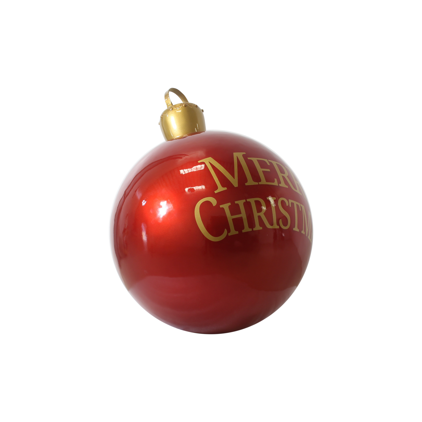 Red Ornament - Gold "Merry Christmas"
