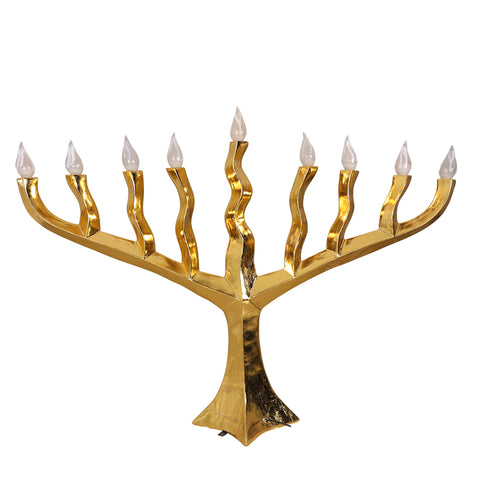 Large Menorah Gold Leaf, 8ft