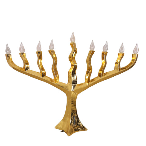 Large Menorah Gold Leaf, 8ft