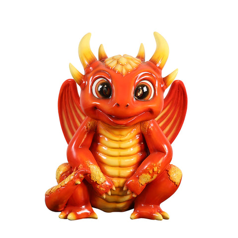 red fire dragon figurine front view
