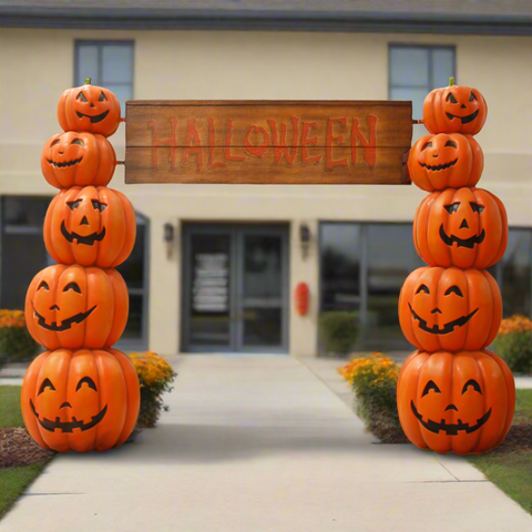 Halloween archway on the entrance of the home