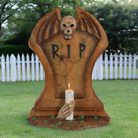 Large halloween gravestone in the yard