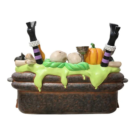 Lifesize Halloween Witch Cauldron Bench, 68"