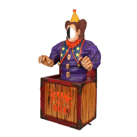 Lifesize Killer Clown In A Box Photo Op Display, 72"