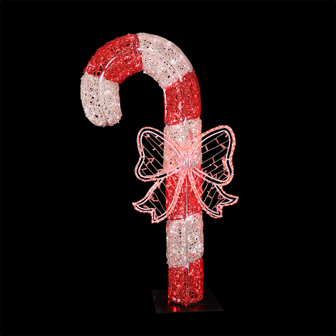 Life-size Organic Candy Cane, LED Lit, 6ft