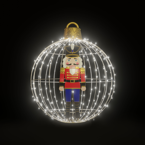 Christmas Ball Nutcracker 4ft. Cold White - Hanging