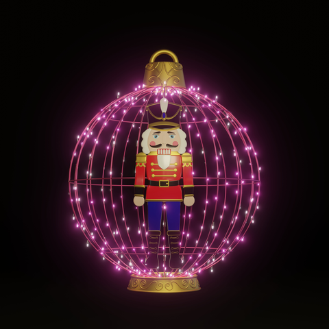 Christmas Ball Nutcracker 4ft. Pink - Standing