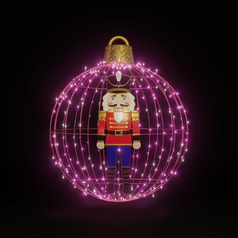 Christmas Ball Nutcracker 4ft. Pink - Hanging